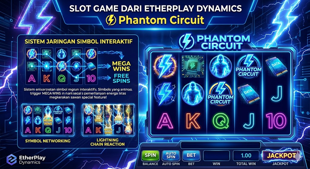 ⚡ Phantom Circuit Slot Game dari EtherPlay Dynamics dengan Sistem Jaringan Simbol Interaktif